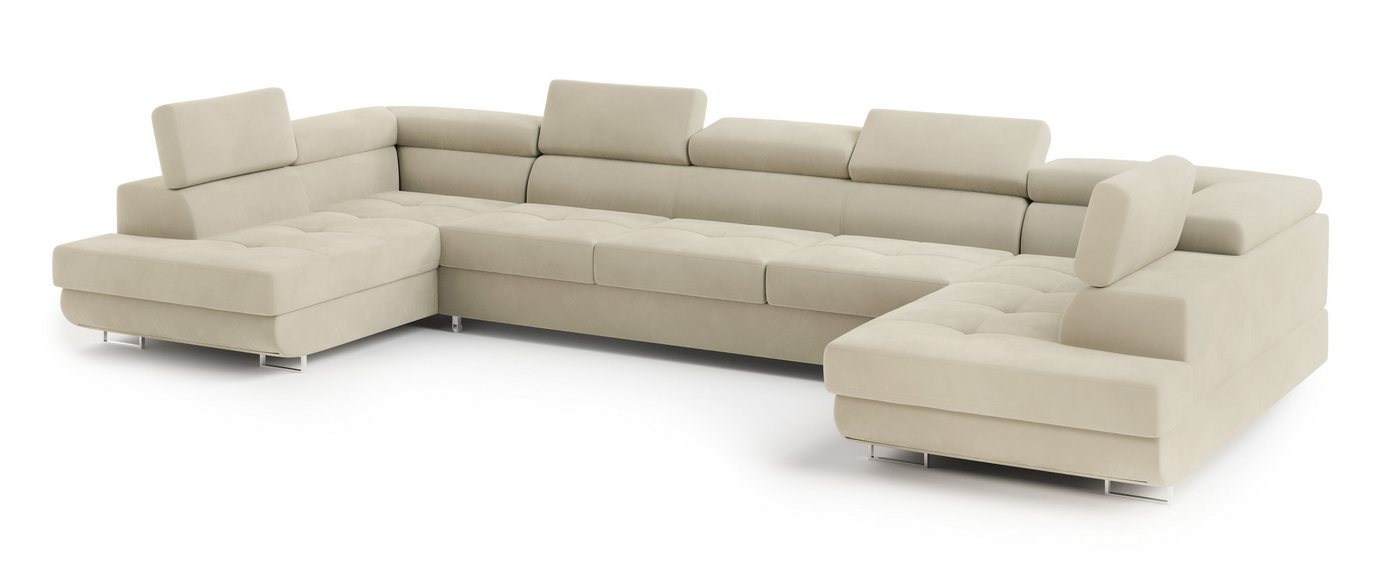 Masseno Ecksofa ISOLANO mit Schlaffunktion U-Form, Sofa mit Bettkasten – Bild 2 von 5