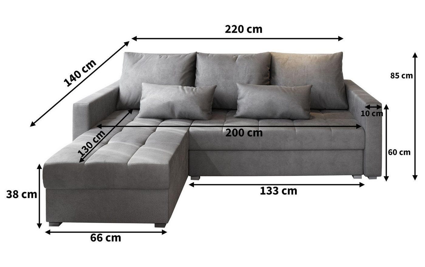 Masseno Ecksofa KOS PIK mit Schlaffunktion L-Form, Sofa mit Bettkasten – Bild 5 von 5