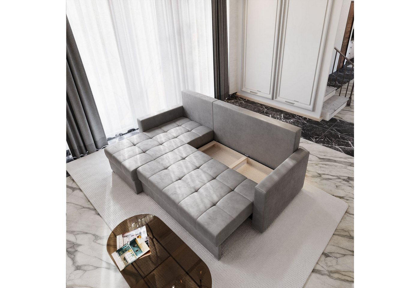Masseno Ecksofa KOS PIK mit Schlaffunktion L-Form, Sofa mit Bettkasten – Bild 3 von 5