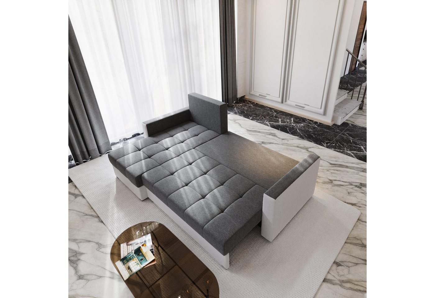 Masseno Ecksofa KOS PIK mit Schlaffunktion L-Form, Sofa mit Bettkasten – Bild 3 von 5
