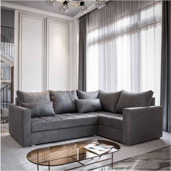 Masseno Ecksofa LIRENO mit Schlaffunktion L-Form, Sofa mit Bettkasten