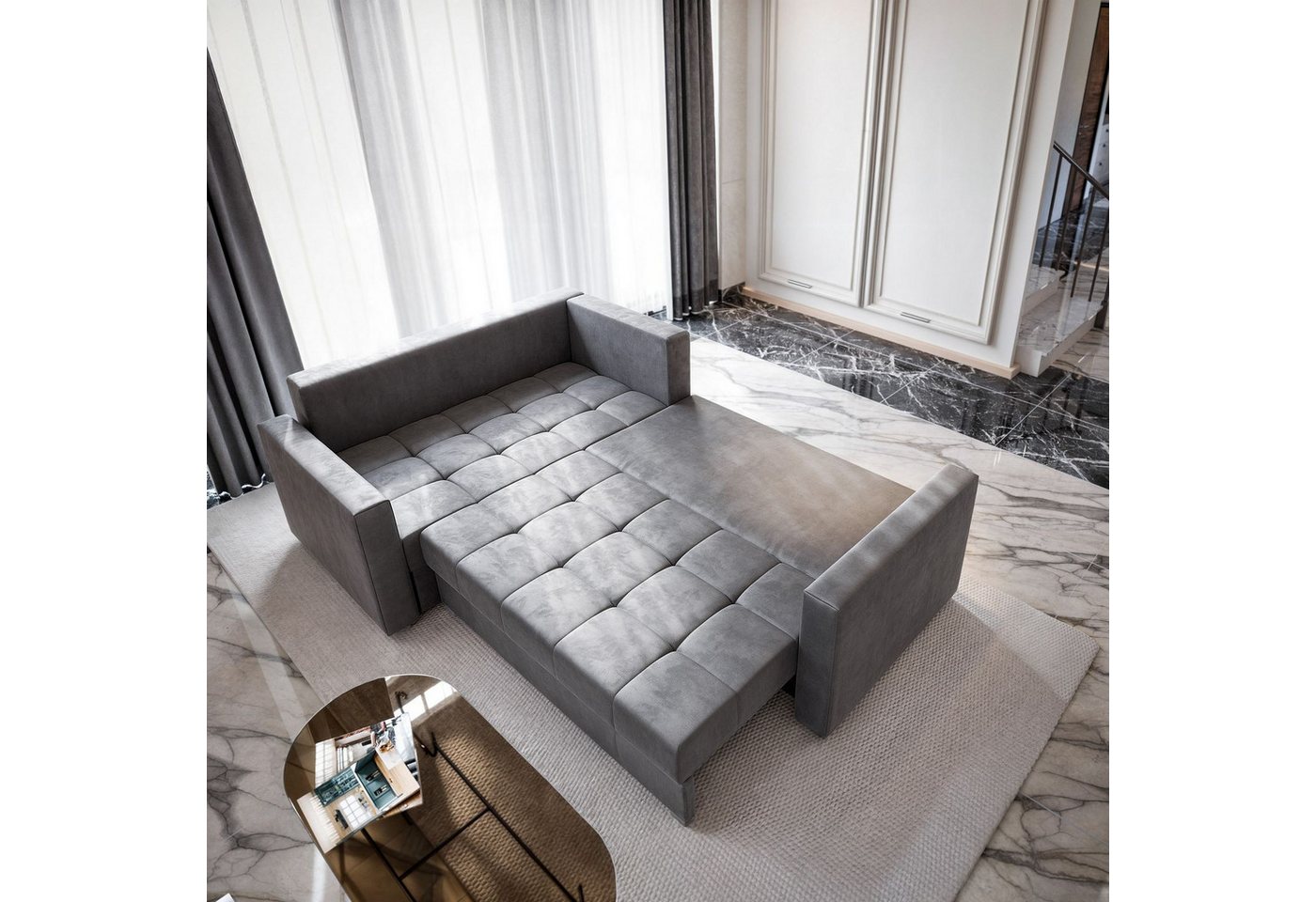 Masseno Ecksofa LIRENO mit Schlaffunktion L-Form, Sofa mit Bettkasten – Bild 4 von 5