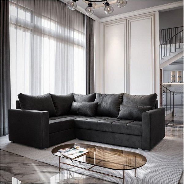 Masseno Ecksofa LIRENO mit Schlaffunktion L-Form, Sofa mit Bettkasten
