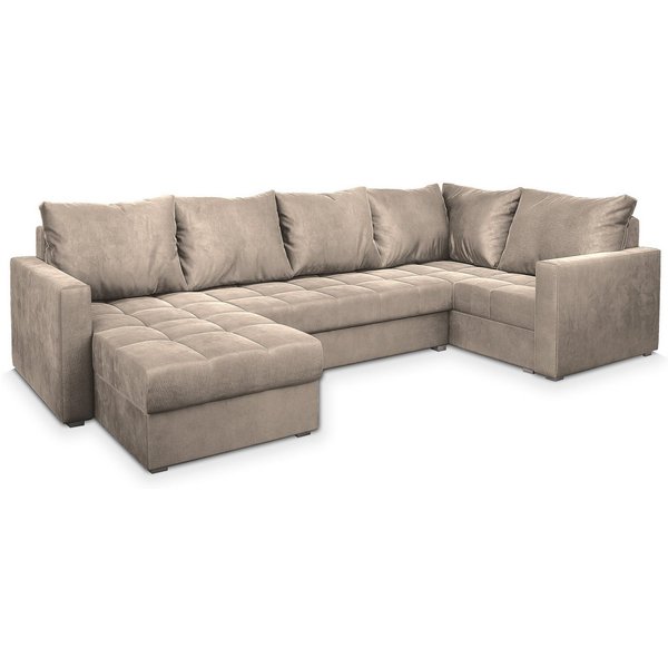 Masseno Ecksofa LORIVO mit Schlaffunktion U-Form, Sofa mit Bettkasten