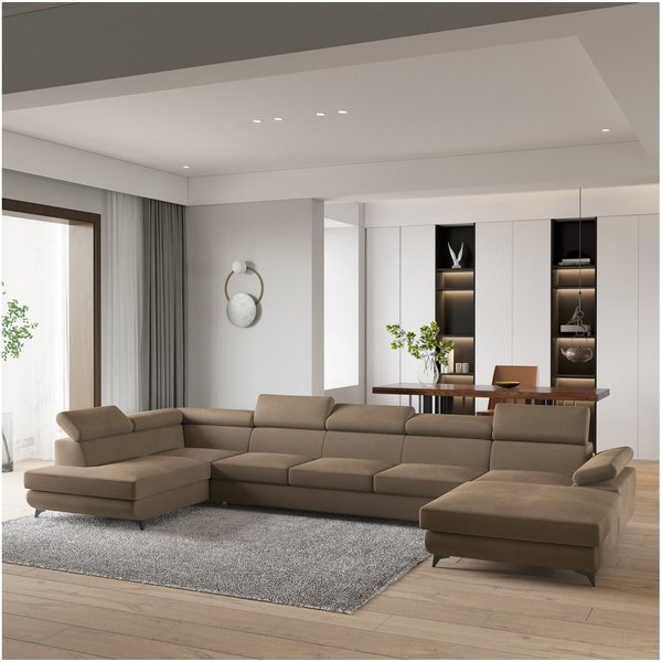 Masseno Ecksofa MONTIVA mit Schlaffunktion U-Form, Sofa mit Bettkasten