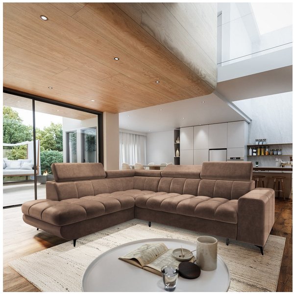 Masseno Ecksofa MORIVA mit Schlaffunktion L-Form, Sofa mit Bettkasten