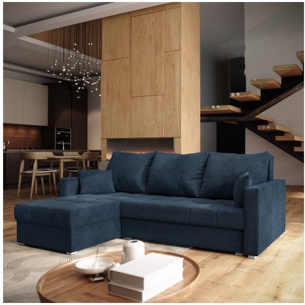 Masseno Ecksofa NIDA mit Schlaffunktion L-Form, Sofa mit Bettkasten