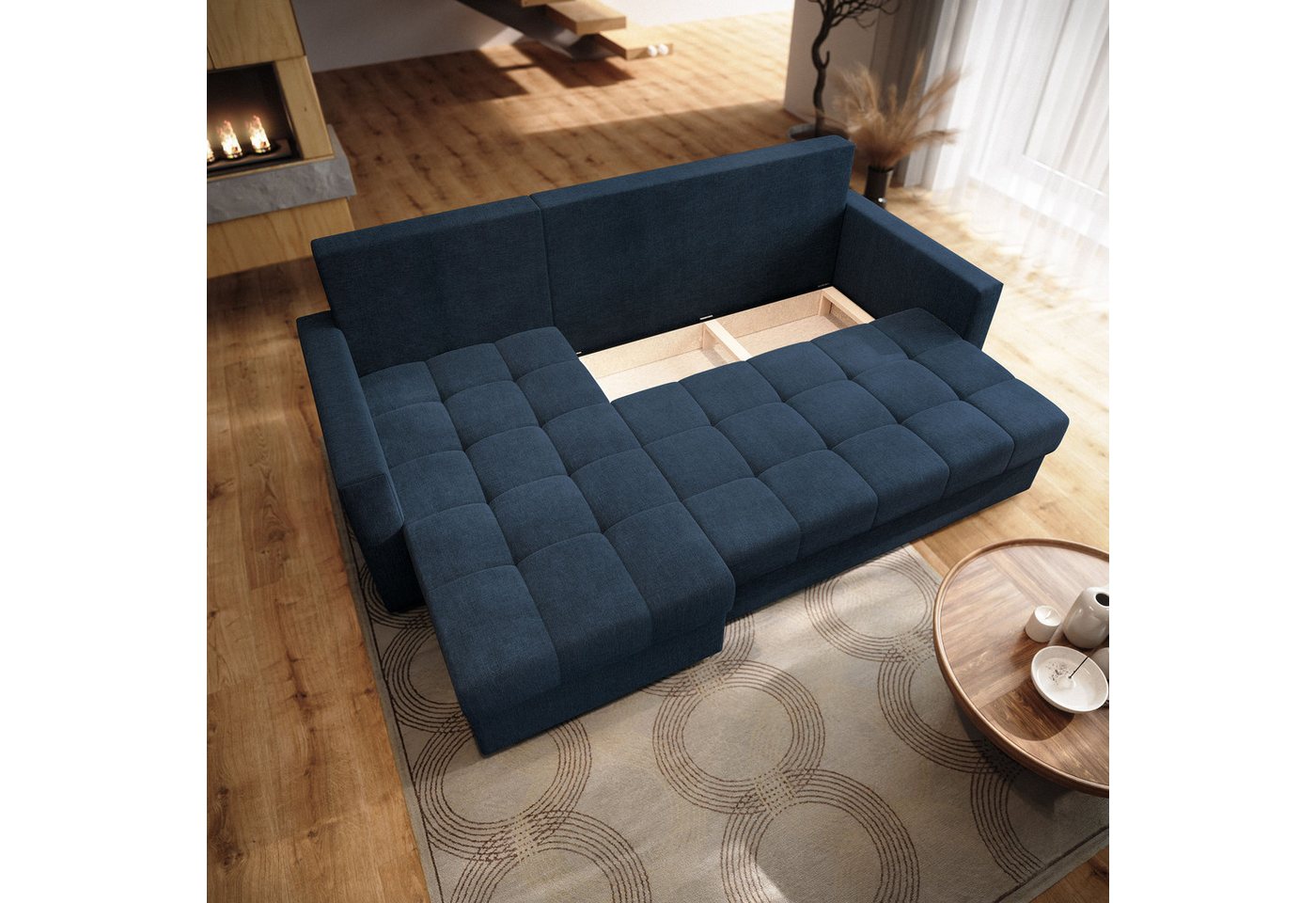 Masseno Ecksofa NIDA mit Schlaffunktion L-Form, Sofa mit Bettkasten – Bild 3 von 5