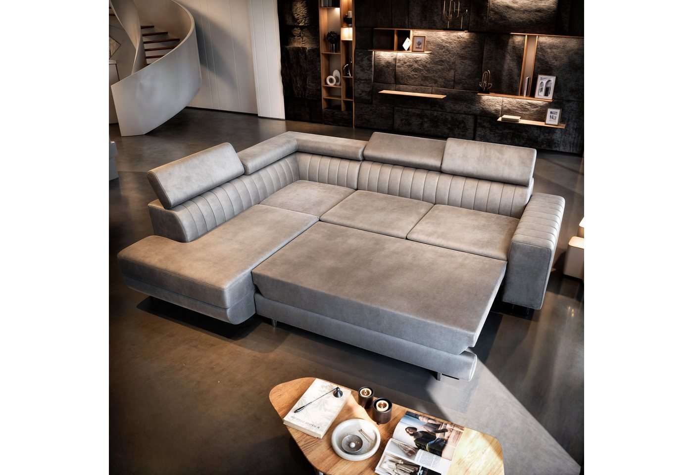 Masseno Ecksofa NOLA mit Schlaffunktion L-Form, Sofa mit Bettkasten – Bild 4 von 5
