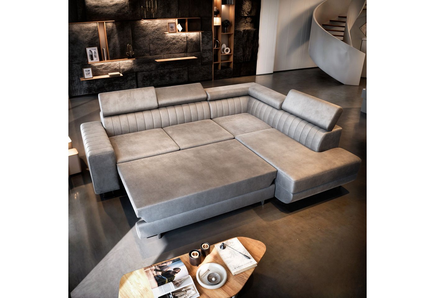 Masseno Ecksofa NOLA mit Schlaffunktion L-Form, Sofa mit Bettkasten – Bild 4 von 5