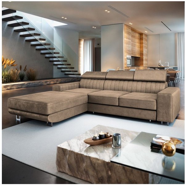 Masseno Ecksofa NOTO mit Schlaffunktion L-Form, Sofa mit Bettkasten