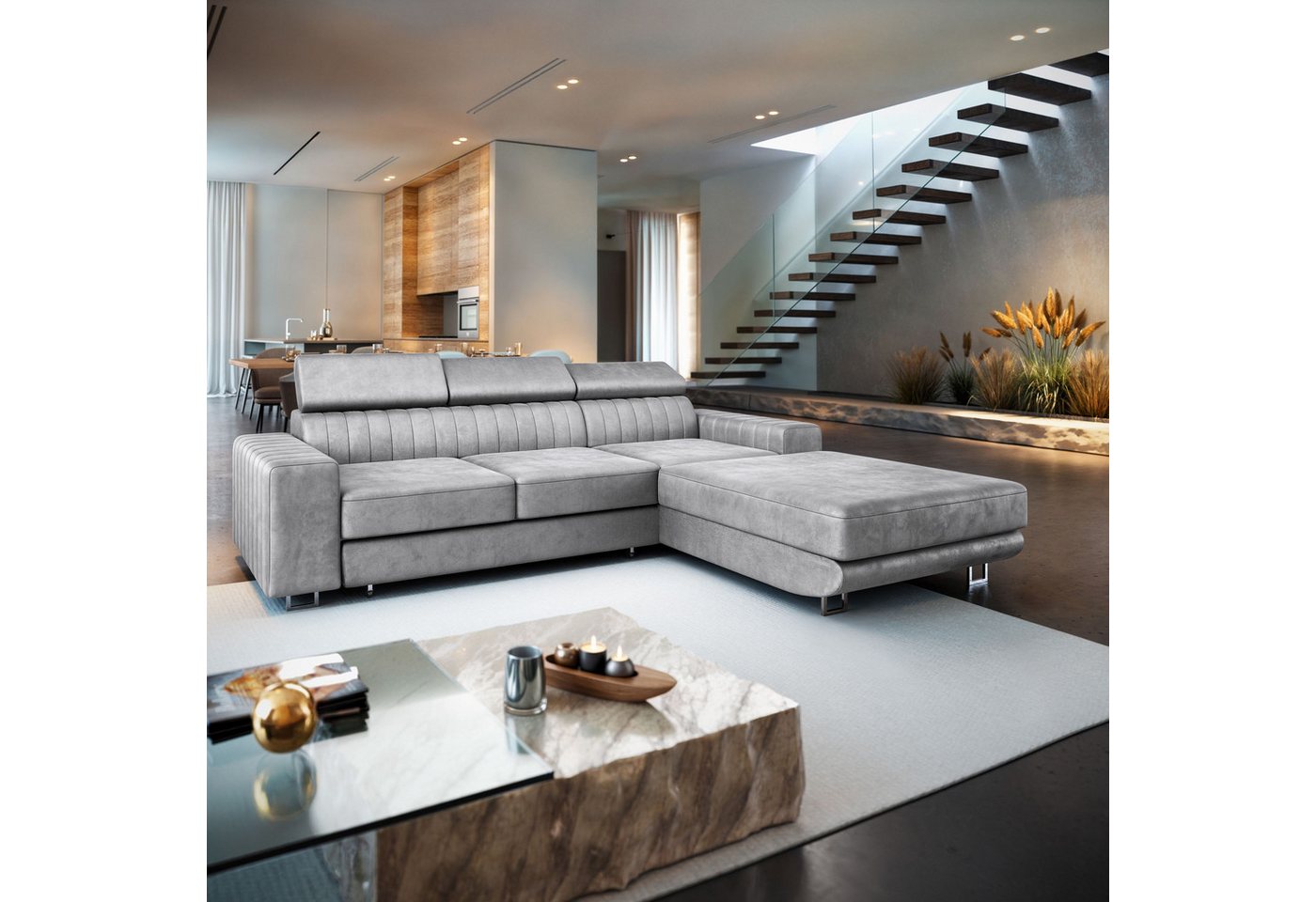Masseno Ecksofa NOTO mit Schlaffunktion L-Form, Sofa mit Bettkasten – Bild 2 von 5