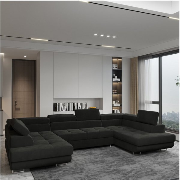 Masseno Ecksofa RAGGIO mit Schlaffunktion U-Form, Sofa mit Bettkasten