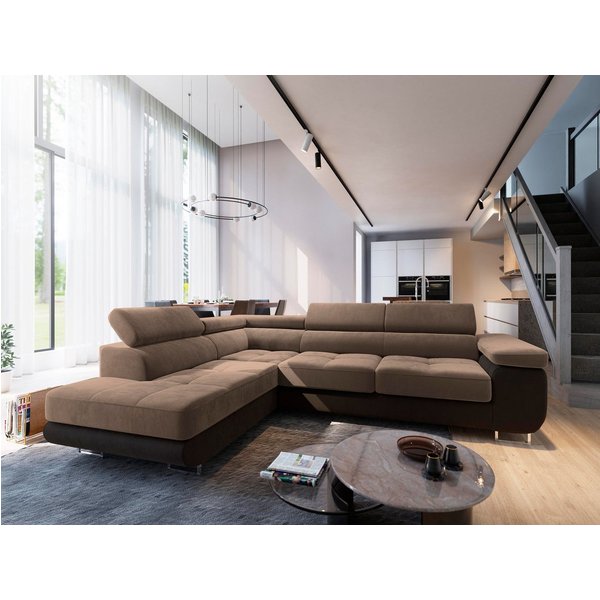 Masseno Ecksofa SELVA mit Schlaffunktion L-Form, Sofa mit Bettkasten