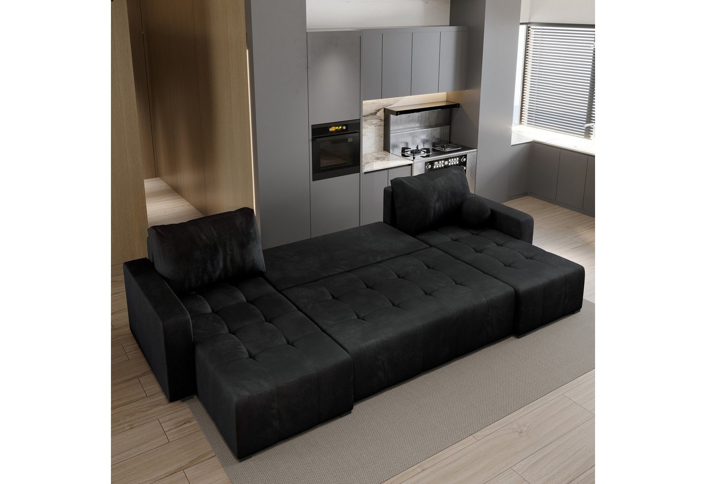 Masseno Ecksofa TOLARI mit Schlaffunktion U-Form, Sofa mit Bettkasten – Bild 4 von 5