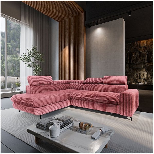 Masseno Ecksofa VELISS mit Schlaffunktion L-Form, Sofa mit Bettkasten