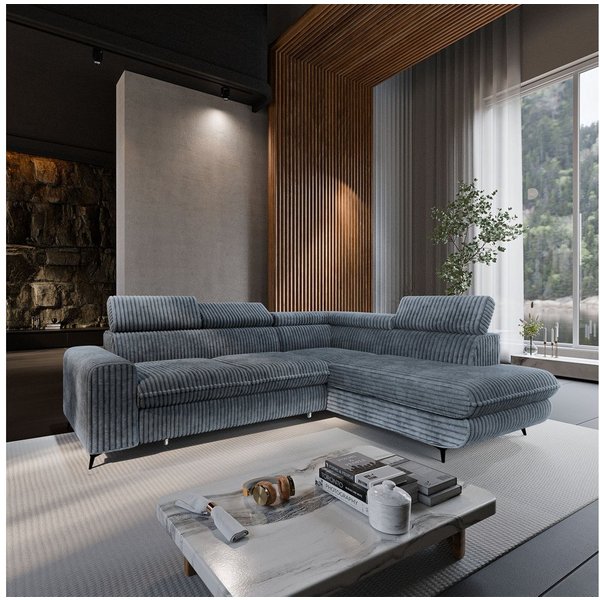 Masseno Ecksofa VELISS mit Schlaffunktion L-Form, Sofa mit Bettkasten