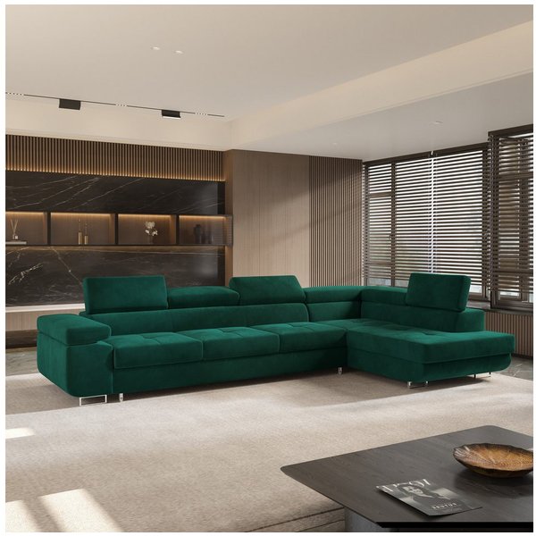 Masseno Ecksofa VICENTE mit Schlaffunktion L-Form, Sofa mit Bettkasten