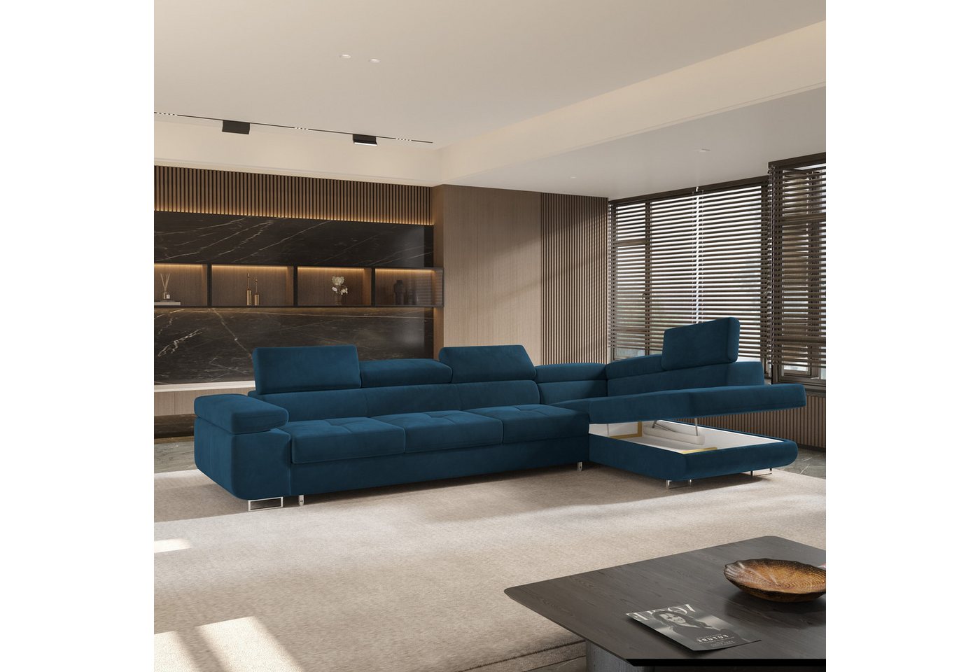 Masseno Ecksofa VICENTE mit Schlaffunktion L-Form, Sofa mit Bettkasten – Bild 3 von 5