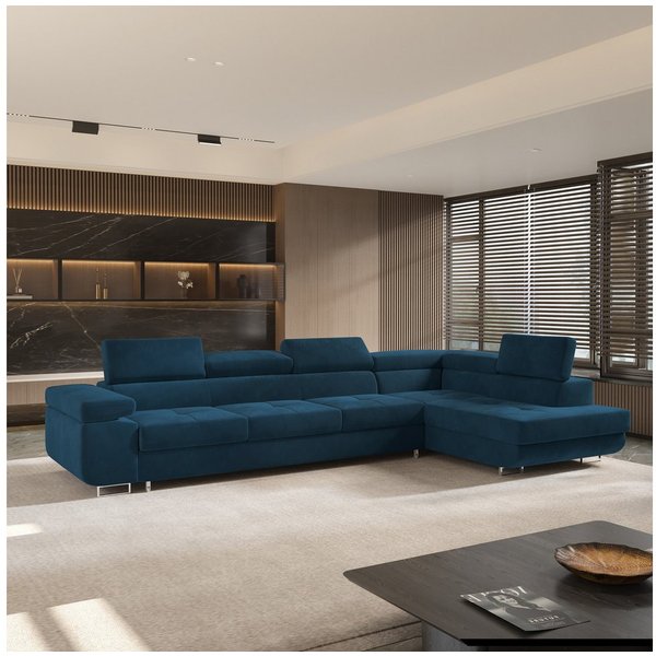 Masseno Ecksofa VICENTE mit Schlaffunktion L-Form, Sofa mit Bettkasten