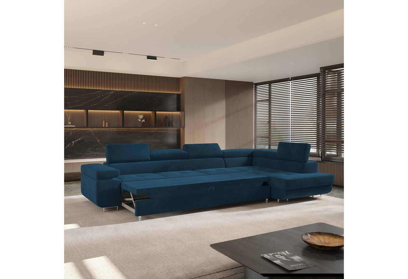 Masseno Ecksofa VICENTE mit Schlaffunktion L-Form, Sofa mit Bettkasten – Bild 4 von 5