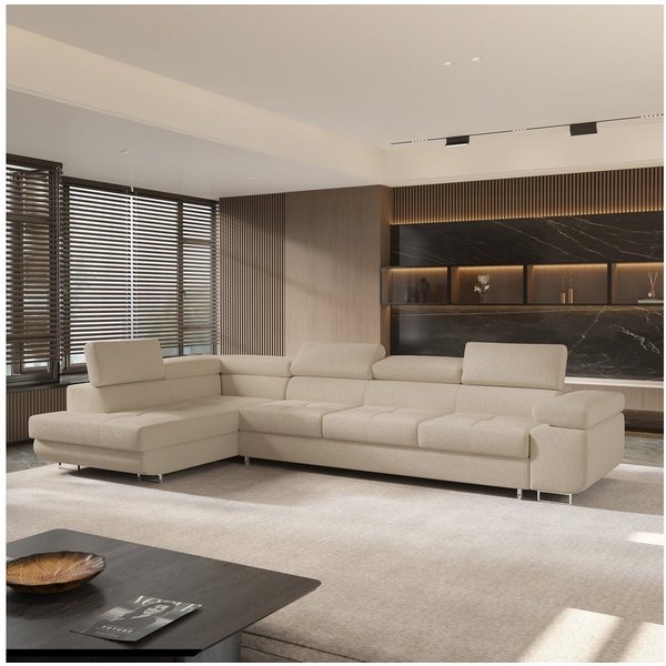 Masseno Ecksofa VICENTE mit Schlaffunktion L-Form, Sofa mit Bettkasten
