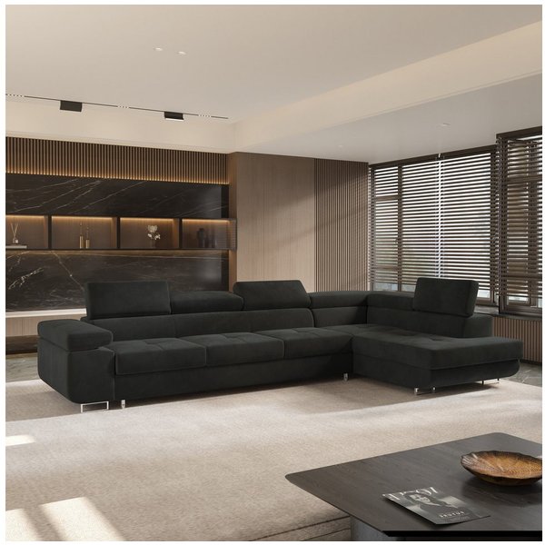 Masseno Ecksofa VICENTE mit Schlaffunktion L-Form, Sofa mit Bettkasten