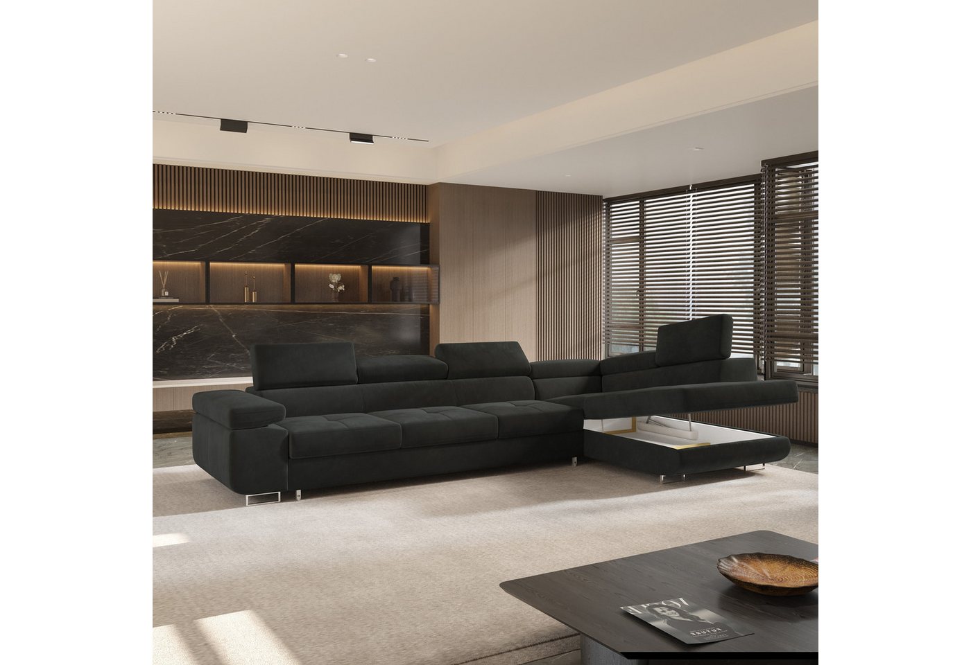Masseno Ecksofa VICENTE mit Schlaffunktion L-Form, Sofa mit Bettkasten – Bild 3 von 5