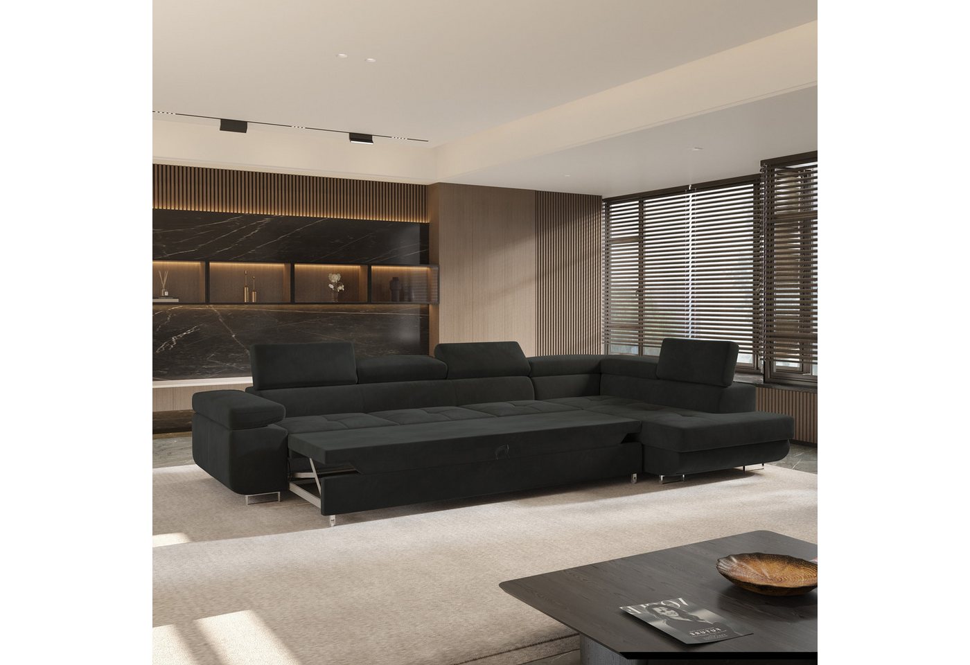 Masseno Ecksofa VICENTE mit Schlaffunktion L-Form, Sofa mit Bettkasten – Bild 4 von 5