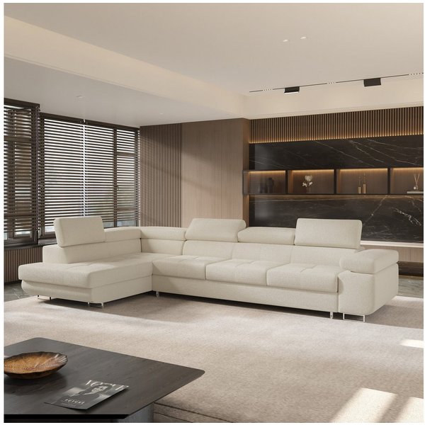 Masseno Ecksofa VICENTE mit Schlaffunktion L-Form, Sofa mit Bettkasten