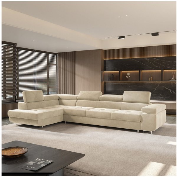 Masseno Ecksofa VICENTE mit Schlaffunktion L-Form, Sofa mit Bettkasten