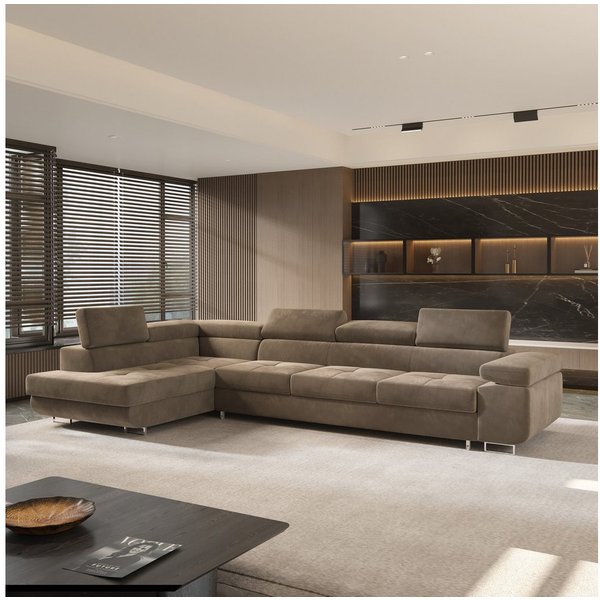 Masseno Ecksofa VICENTE mit Schlaffunktion L-Form, Sofa mit Bettkasten