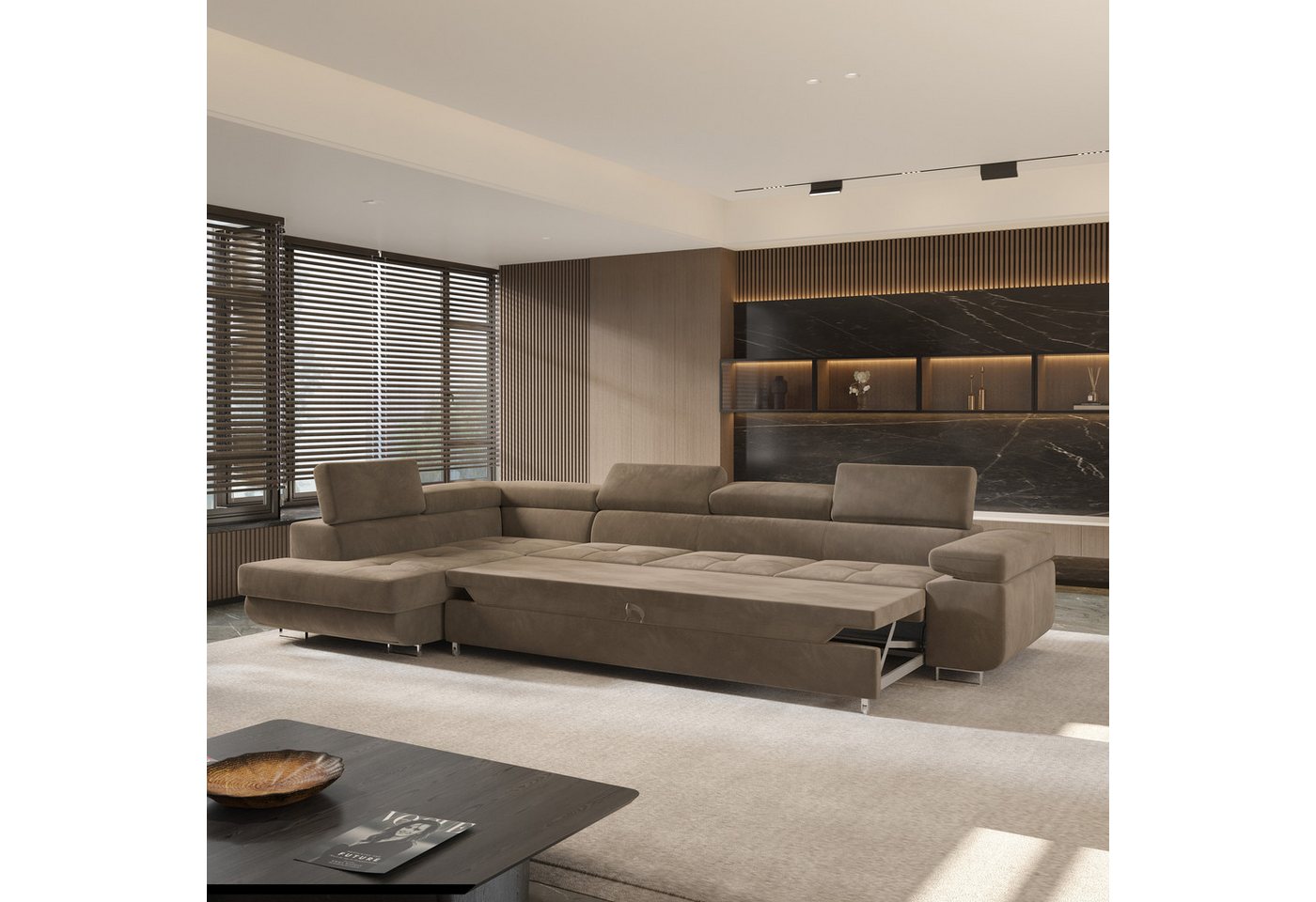 Masseno Ecksofa VICENTE mit Schlaffunktion L-Form, Sofa mit Bettkasten – Bild 4 von 5