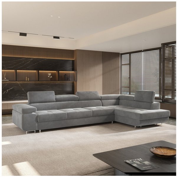 Masseno Ecksofa VICENTE mit Schlaffunktion L-Form, Sofa mit Bettkasten