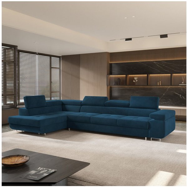 Masseno Ecksofa VICENTE mit Schlaffunktion L-Form, Sofa mit Bettkasten