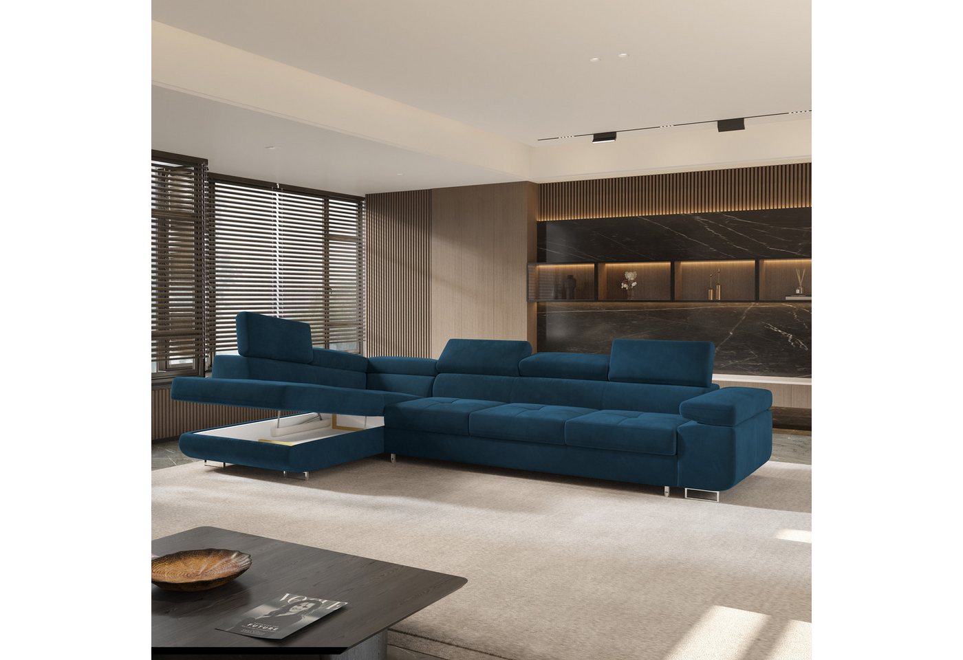 Masseno Ecksofa VICENTE mit Schlaffunktion L-Form, Sofa mit Bettkasten – Bild 3 von 5