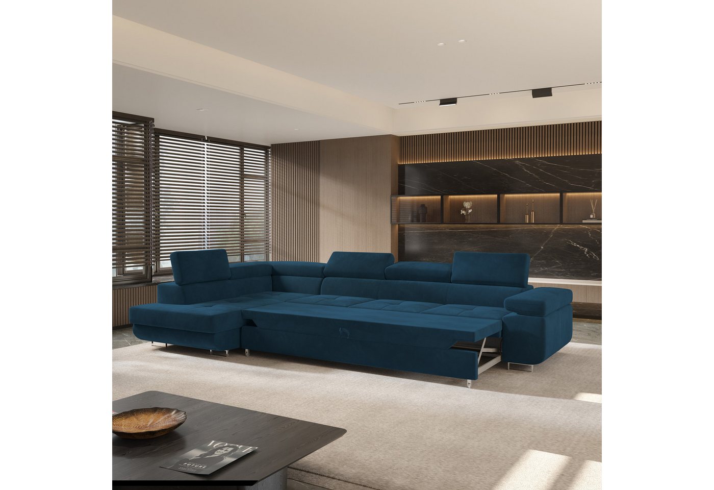 Masseno Ecksofa VICENTE mit Schlaffunktion L-Form, Sofa mit Bettkasten – Bild 4 von 5