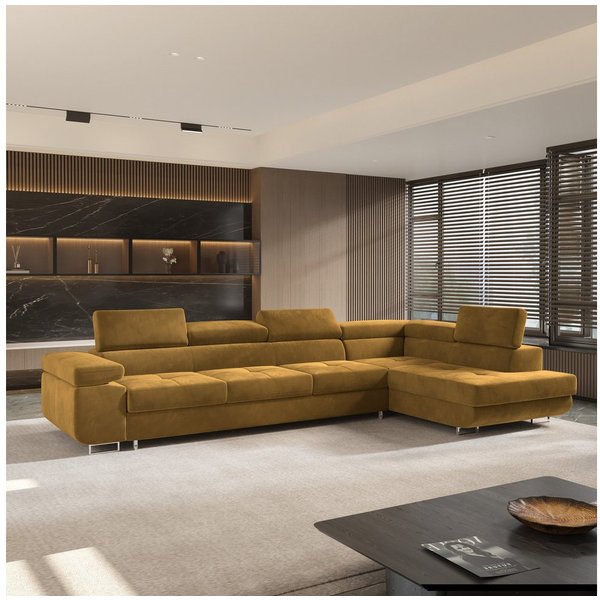 Masseno Ecksofa VICENTE mit Schlaffunktion L-Form, Sofa mit Bettkasten