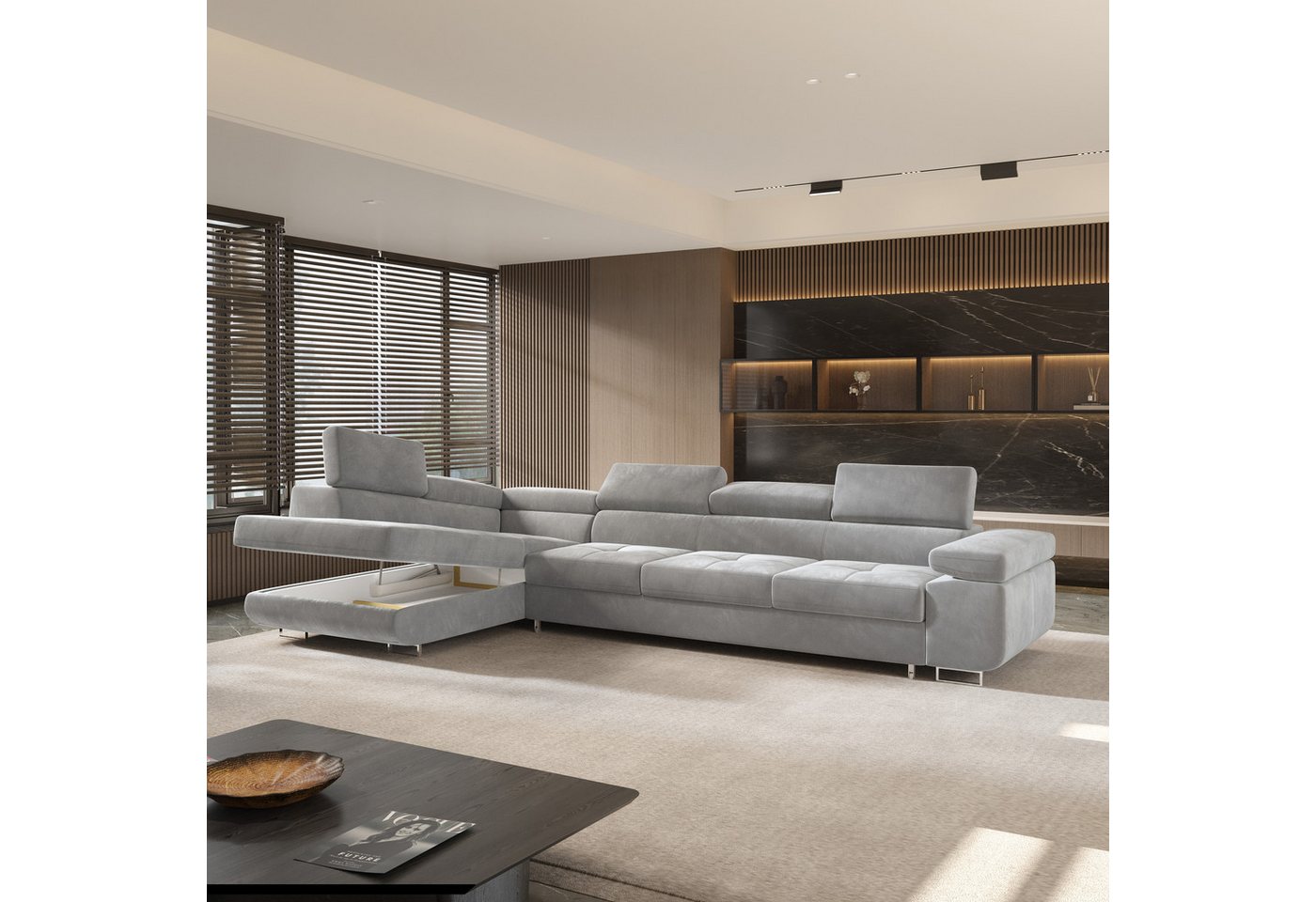 Masseno Ecksofa VICENTE mit Schlaffunktion L-Form, Sofa mit Bettkasten – Bild 3 von 5