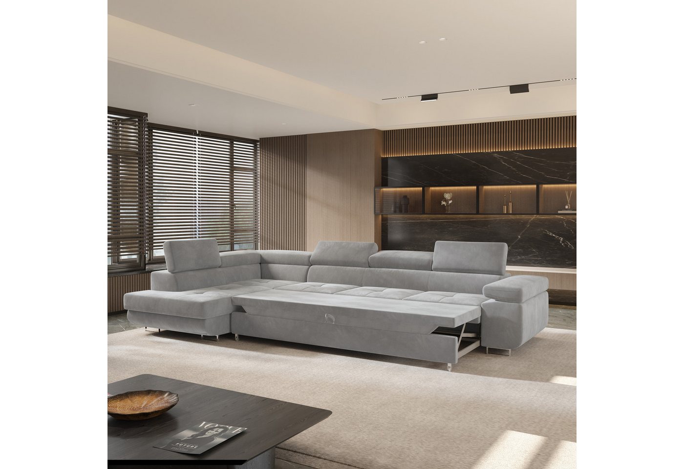 Masseno Ecksofa VICENTE mit Schlaffunktion L-Form, Sofa mit Bettkasten – Bild 4 von 5