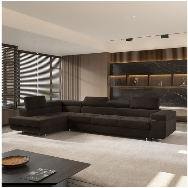 Masseno Ecksofa VICENTE mit Schlaffunktion L-Form, Sofa mit Bettkasten
