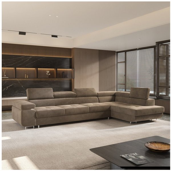 Masseno Ecksofa VICENTE mit Schlaffunktion L-Form, Sofa mit Bettkasten