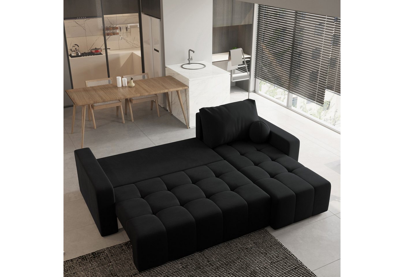 Masseno Ecksofa VOLIRA mit Schlaffunktion L-Form, Sofa mit Bettkasten – Bild 4 von 5