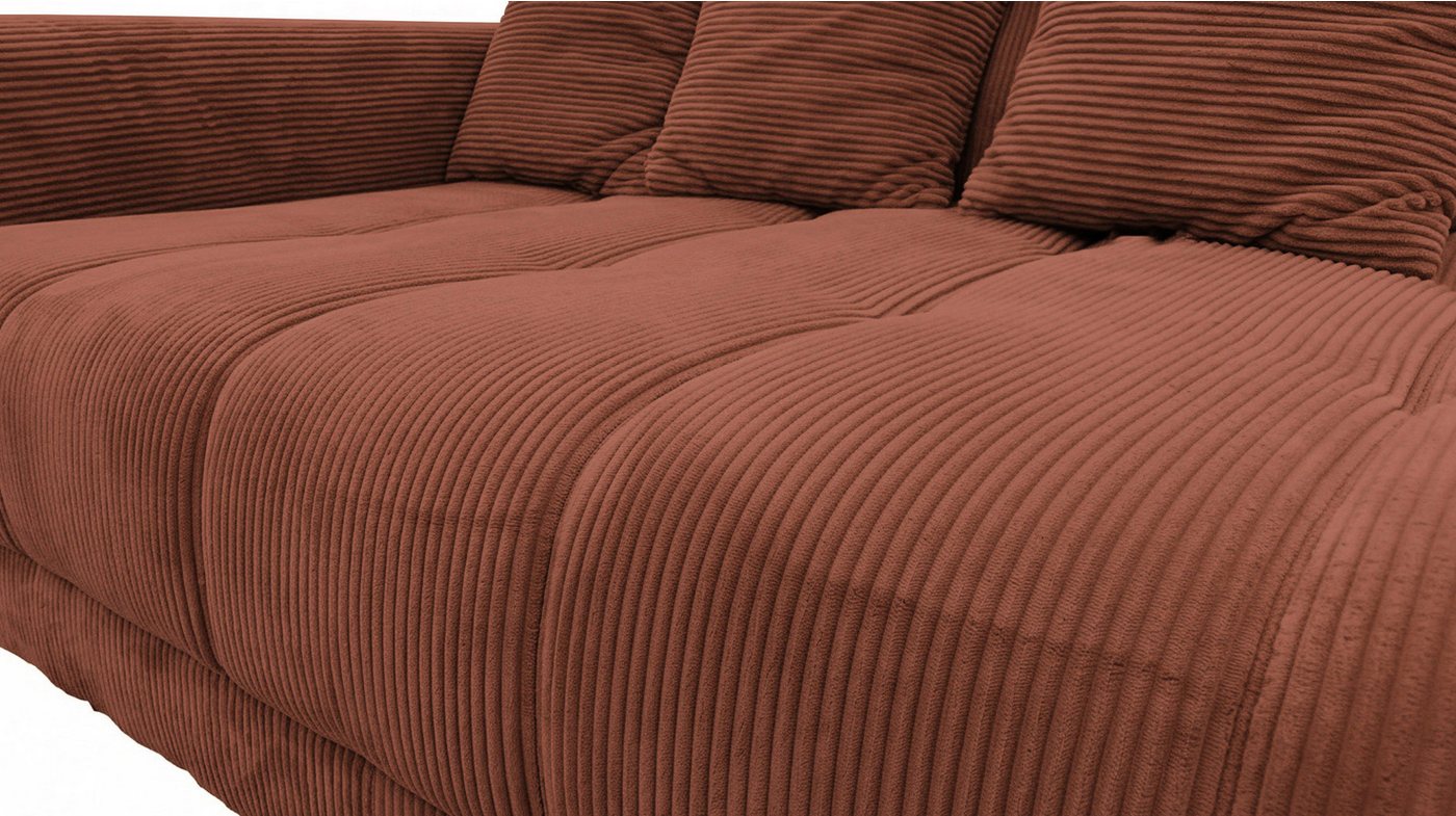 Massivart® Ecksofa Cord 300x215 cm / Nosagfederung / L-Form Cordsofa / ARTEMIS, inkl. Kissen-Set · frei im Raum stellbar – Bild 5 von 5