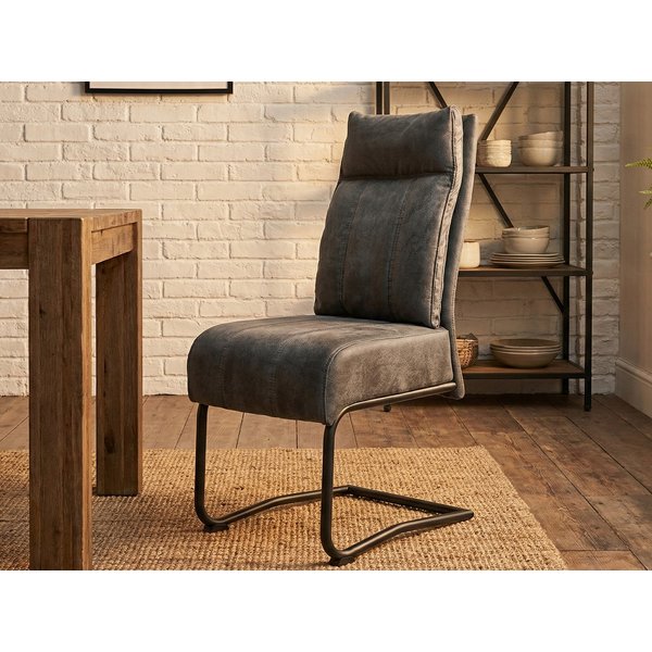 Massivart® Freischwinger mit Taschenfederkern, Microfaser Antiklook, Esszimmerstuhl, »Azul«, praktischer Griff am Rücken · Metallgestell schwarz matt