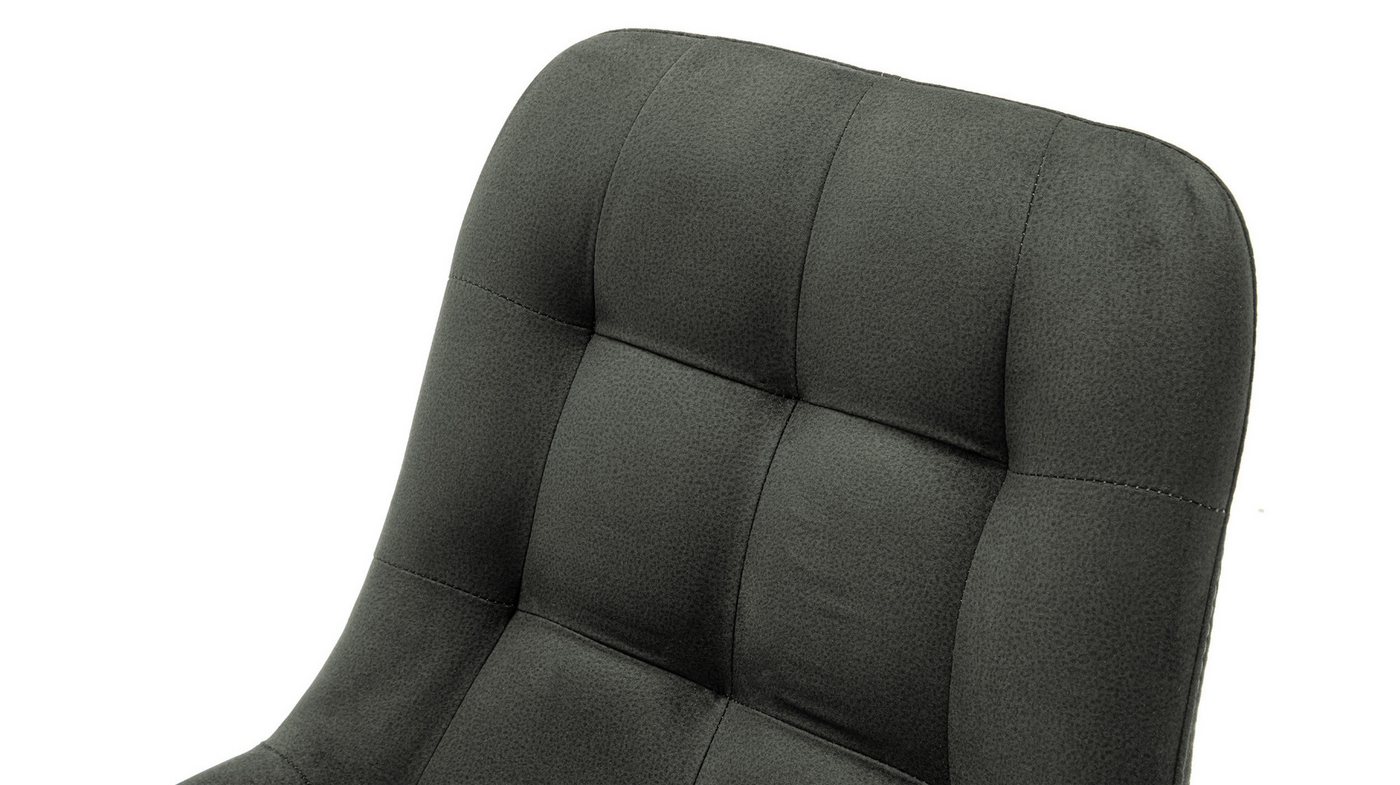Massivart® Polsterstuhl anthrazit, Massivholz Wildeiche, Microfaser »Belfast«, Schalenstuhl im Scandi-Look mit Steppung – Bild 4 von 5