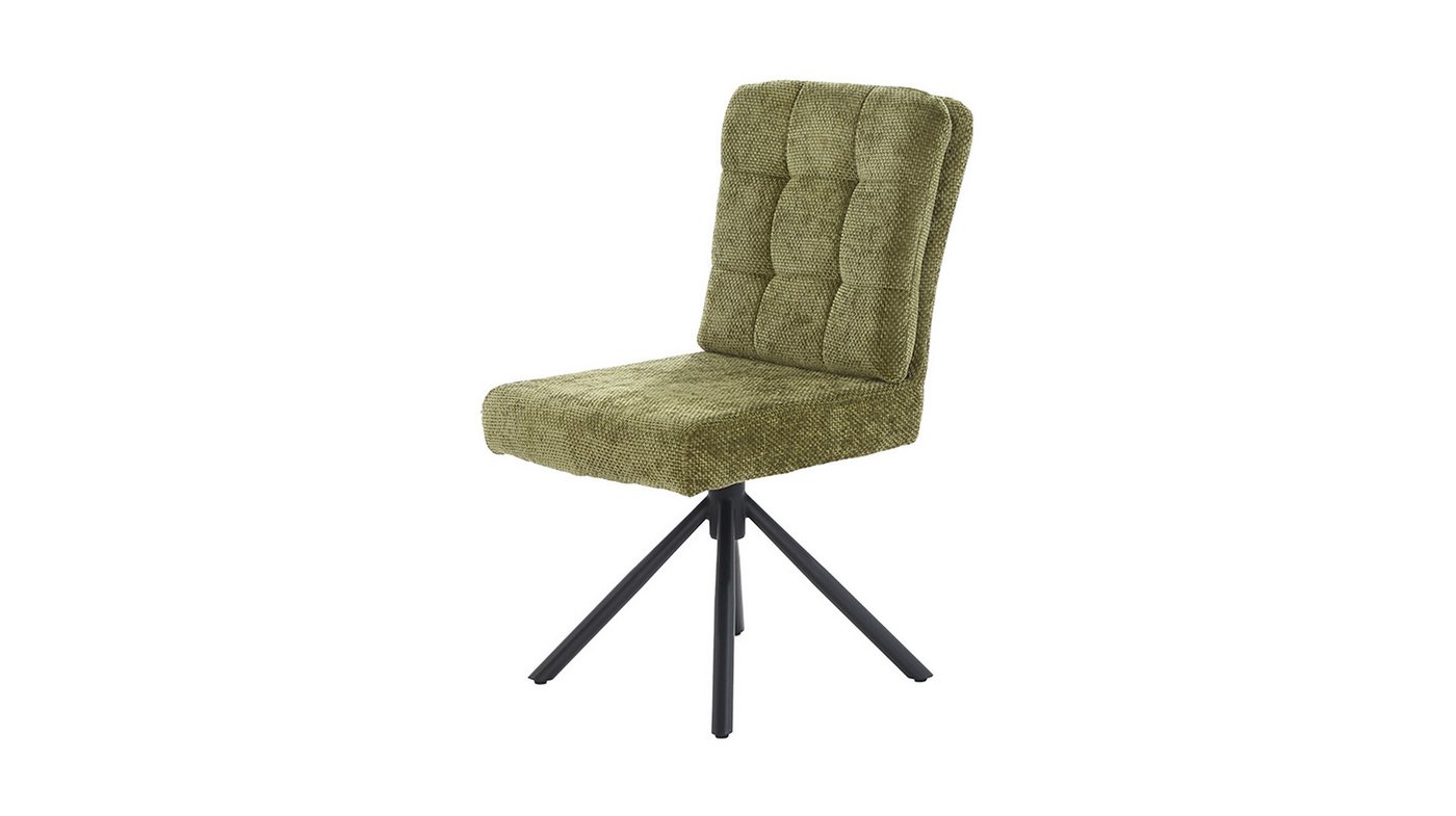 Massivart® Polsterstuhl drehbar, Esszimmerstuhl mit Wippfunktion und Taschenfederkern, »Hedia«, Chenille-Optik · Metallgestell schwarz · mit Nivellierung – Bild 2 von 5