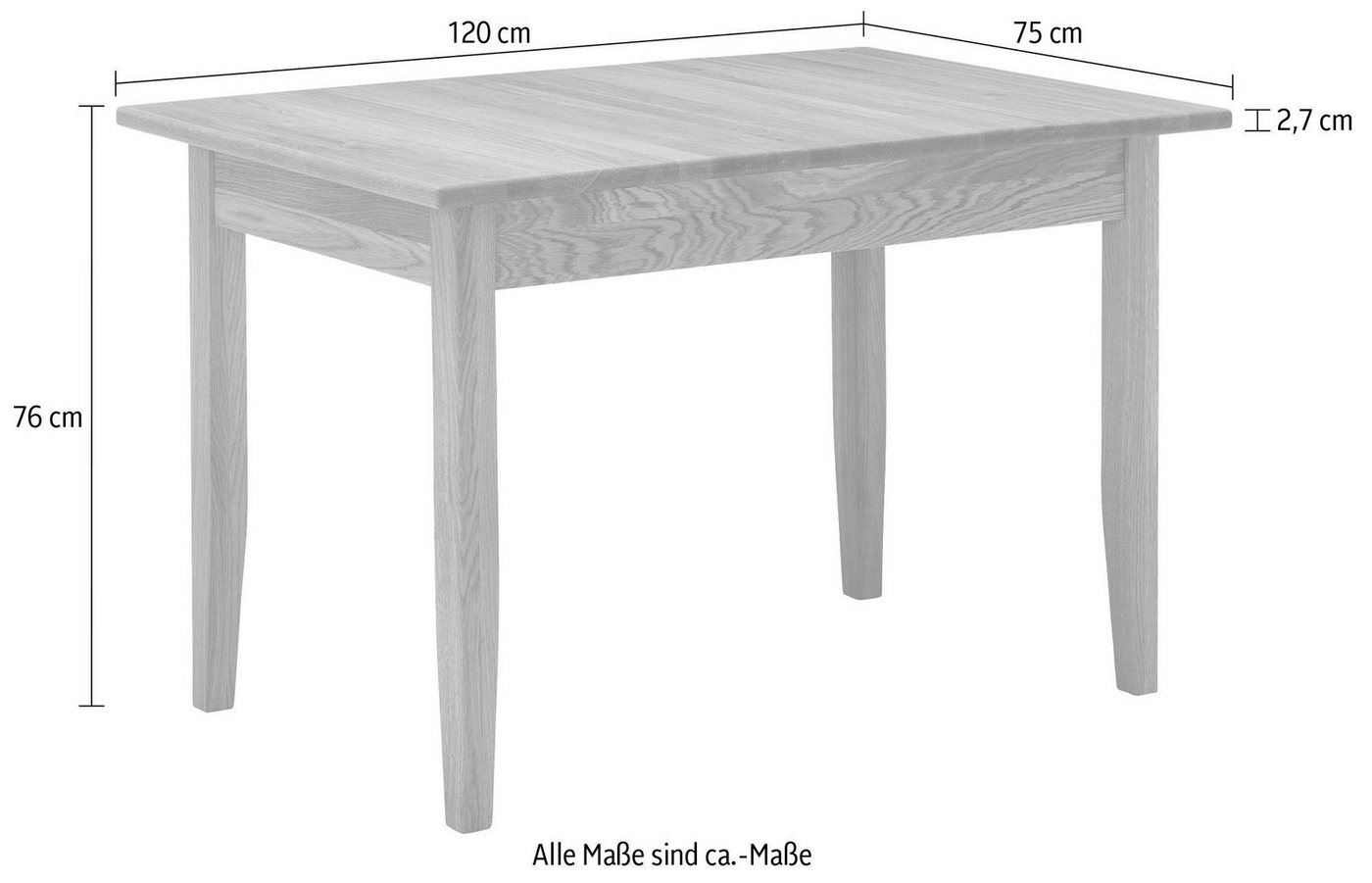 massivline&more Esstisch Königsee, zeitloses Design – Bild 2 von 3