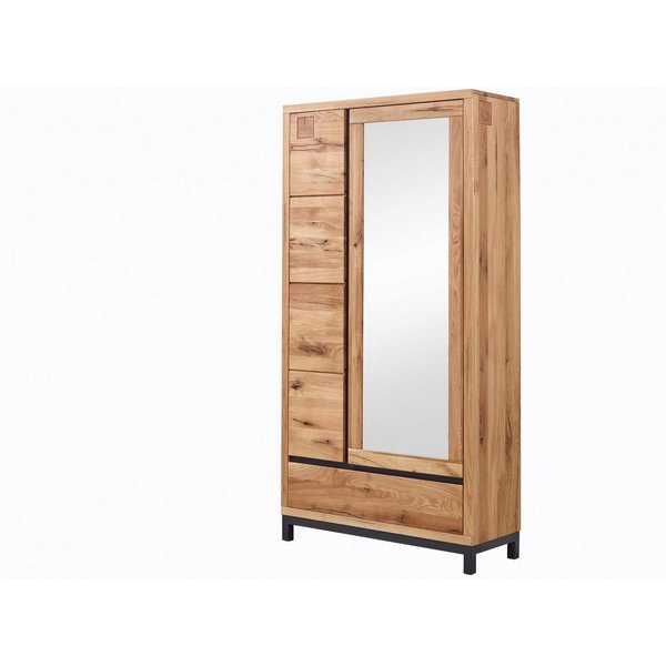 Massivmoebel24 Garderobe VILLANDERS Wildeiche Massivholz natur (Massivholz montiert 105 VILLANDERS #130), Wildeiche 103x40x205 cm (BxTxH) natur geölt