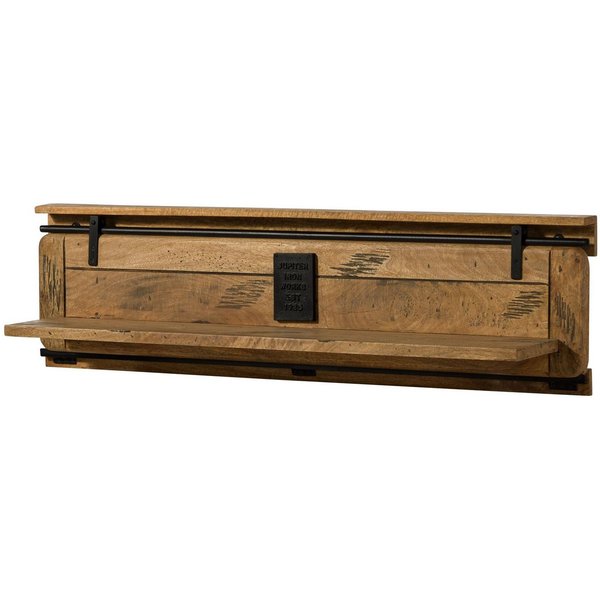 Massivmoebel24 Wandregal RAILWAY, 1-tlg., Mango 140x25x38 natur lackiert RAILWAY #189